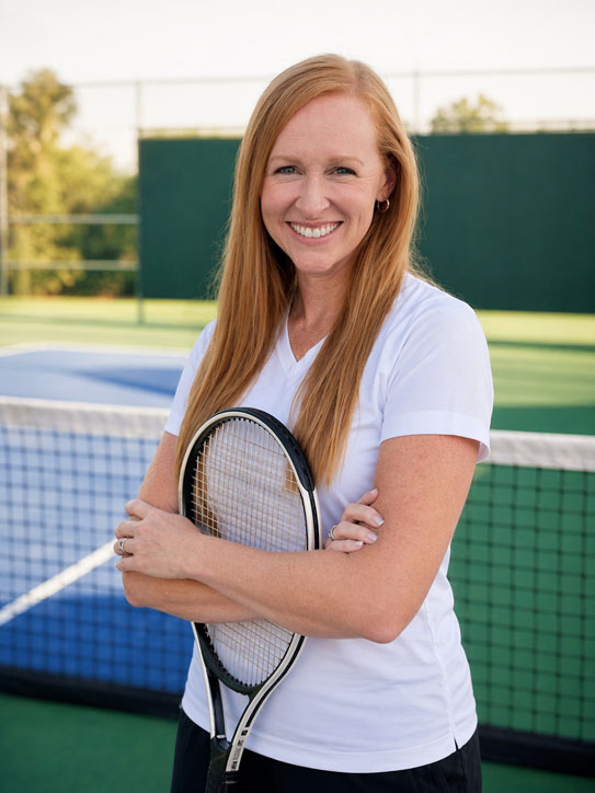 Richelle Moon on a tennis court